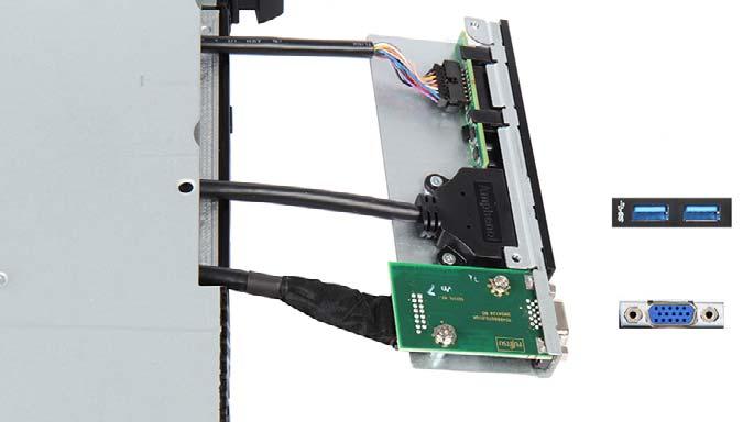 Front panel Figure 169: Connecting cables to the front panel module Connect the front panel cable (1).