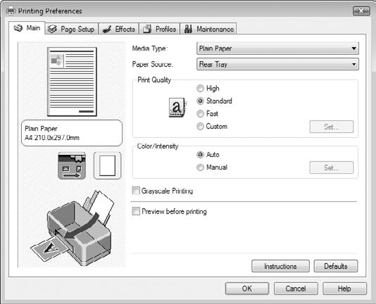2 Create a document or open a file to print using an appropriate application software. 3 Select Print on the application software s File menu.