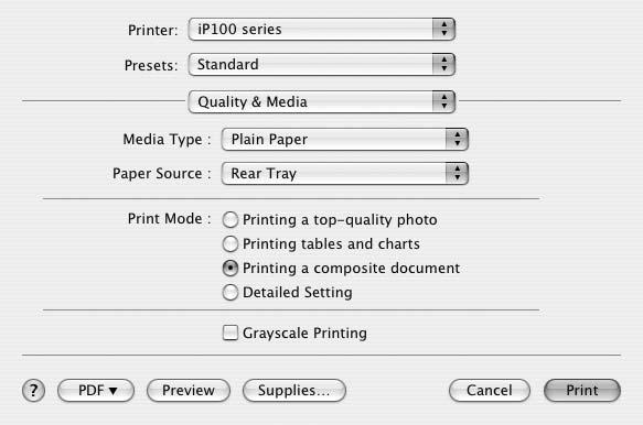 3 Select Page Setup on the application software s File menu. 4 Make sure that your printer s name is selected in Format for. 5 Select the desired paper size in Paper Size. 6 Click OK.