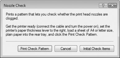 Printing the Nozzle Check Pattern Print the nozzle check pattern to determine whether the ink ejects properly from the print head nozzles.