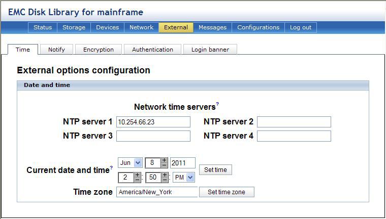 DLm Operations Figure 11 DLm date and time 4. Use one of these two methods to set the date and time on a VTE: Configure the system to use a Network Time Protocol (NTP) server.