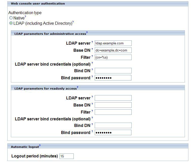 DLm Operations Figure 13 LDAP user authentication For administrative access, enter details under LDAP parameters for administrative access: LDAP server: Enter the hostname or IP address of the LDAP