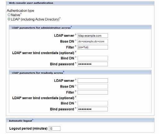 DLm Operations Figure 18 LDAP user authentication For administrative access, enter details under LDAP parameters for administrative access: LDAP server: Enter the hostname or IP address of the LDAP