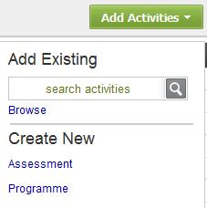 activity. Notice that the number of items you have selected will appear at the top of the list of activities.
