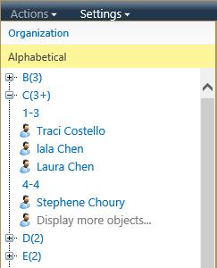 SharePoint AD Administration 1.0 User Guide Page 36 For example, specify the number of objects as 3, refresh the page and click Alphabetical.