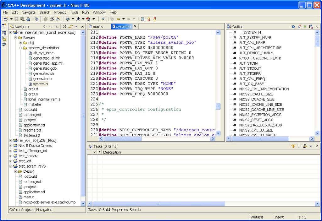 Developments Tools from ALTERA NIOS II IDE