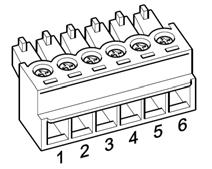 5.1 Connection with RCR Pick up the 6-pin terminal plug like below: Figure 5.1-1 Pin Allocation Description 1 D.IN.1 Level 1(60%) 2 D.IN.2 Level 2(30%) 3 D.IN.3 Level 3(0%) 4 D.IN.4 0.