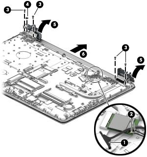 5. Separate the display from the computer (6). If it is necessary to replace any of the display assembly subcomponents: 1. To remove the display bezel: a.