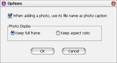 5. Under the information box, there are seven buttons and the description of each is listed below. Click Add photos to open an Open dialog box.