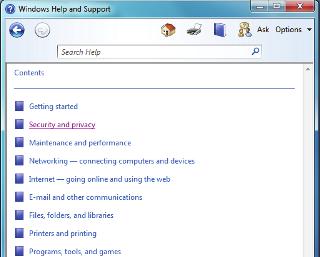 Getting help 1 7 A screen containing a table of contents appears. Click a link in the table of contents that relates to what you need help with.