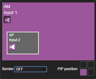 In the PIP mode you can set the PIP position for the A and B outputs: Figure 28: The Dual Tab PIP Position 8.2.3.