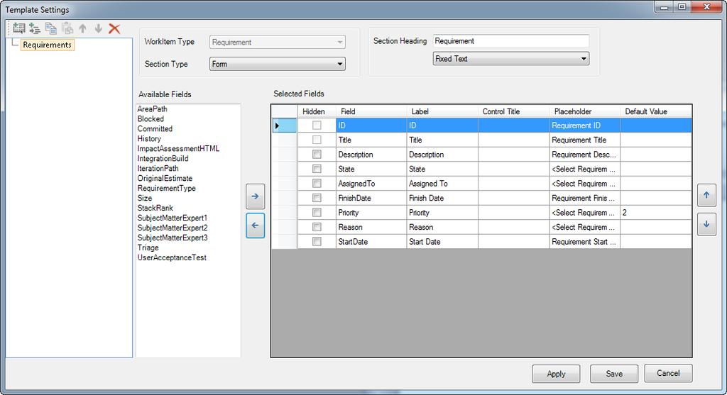 The Selected Fields list displays all the fields included in the Smart Panel. 9.