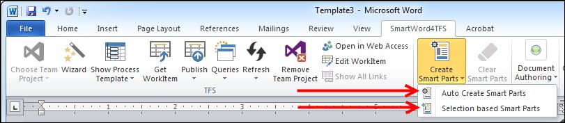 The Work Item Control is added in the template with the selected settings. 6. Similarly, proceed to add all of the desired Work Item Controls in the document.