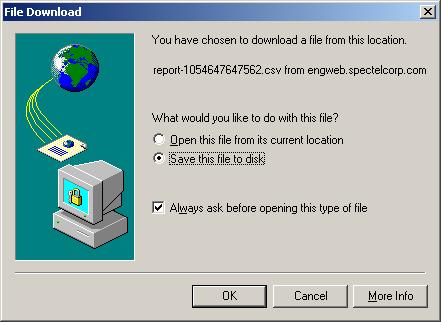 Generating Reports Figure 28: File Download Dialog 3.