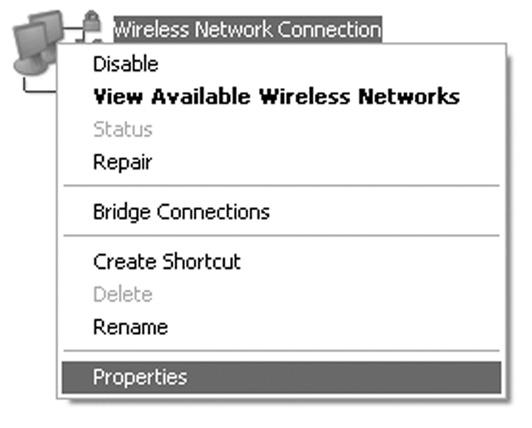 2. Right-click Wireless Network