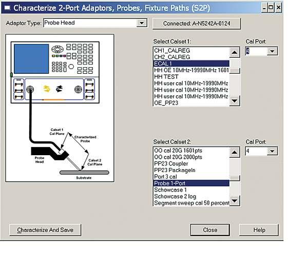 Start the Adapter Characterization Macro. Figure 17. Adapter Characterization Macro Softkeys on PNA and PNA-X User interface Selecting the port 1.