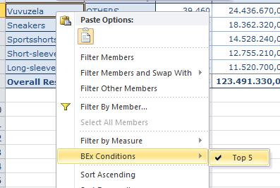 via context menu 2012 SAP