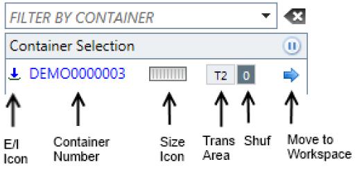 2.2 VALID CONTAINER LIST PANEL The picture below shows an example of the