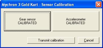 5.7 Gear calibration To calibrate the gear sensor, once entered calibration mode by clicking the calibrate button, to select the Gear sensor calibration button.