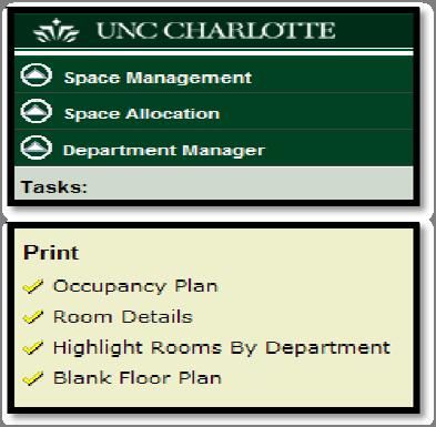VI. PAGINATED PRINTING FEATURES 1. To print drawing from the Space Management role, log into Archibus, select the Space Management module tab and then the specific assigned role.