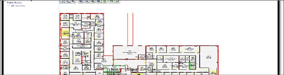 Figure 41: Drawing floor plan (Occupancy Plan task) Note: Use the buttons available in the drawing window to pan, zoom in or out, select, etc on the drawing details (Figure 42).
