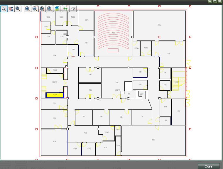 Figure 4: Select button displays the Update Request Form for Completion Figure 5: DWG button identifies the room location 1.6.4. Note: To review the room s location on a floor plan, select the DWG button from the data list view (Figure 3 & 5).