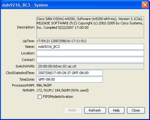 IOS Version Figure 3-3 Cisco Device Manager 3.1.2 Brocade B-Type You can determine the firmware level of the Brocade using either a command or through a browser-based UI.