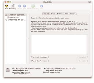 13 Verifying your file system To ensure that your file system is in good shape before you move files to your new system, you should run Disk First Aid, which is part of the Disk Utility application.