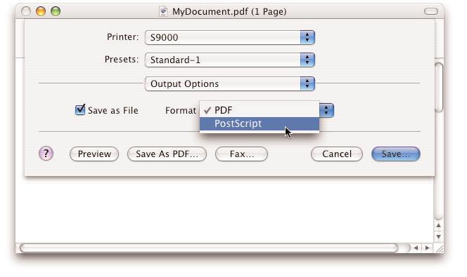 52 PostScript and EPS data In addition to its PDF file generation capability, Mac OS X v10.3 Panther incorporates technology licensed from Adobe Systems to convert PostScript (.