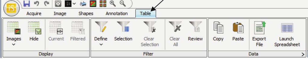 Table ribbon tab (see figure below).