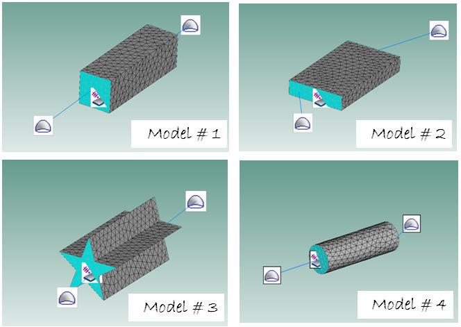 Various Hybrid FE-SEA models were created for the leaks as shown in Figure 8.