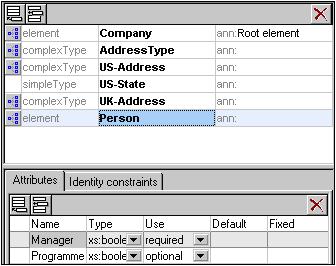 In the Schema Overview, click the Person element to make it active. 2.
