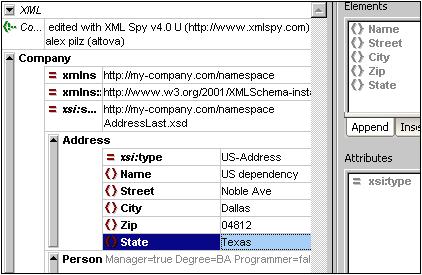 XMLSpy Tutorial Creating an XML document 51 Completing the document and revalidating Let us now complete the document (enter data for the Person element)