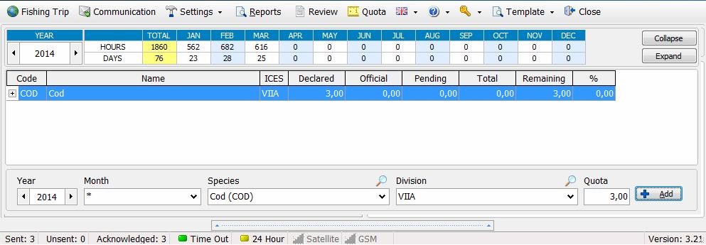 10. QUOTA E-Catch is also fitted with a module to monitor your quota usage. This quota management is found on the main toolbar in E-Catch under the button Quota.