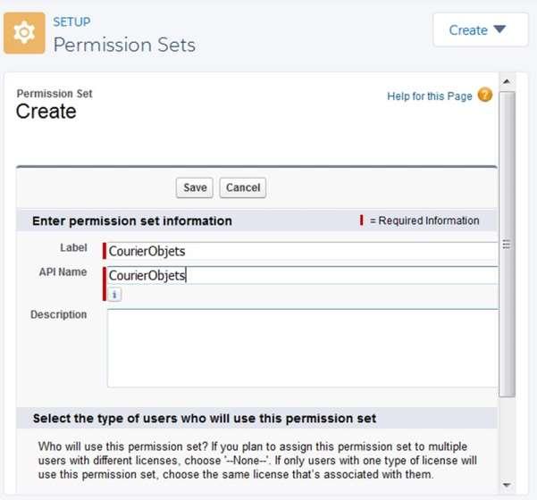 Creating a Permission Set We create a permission set by going to the link path Setup