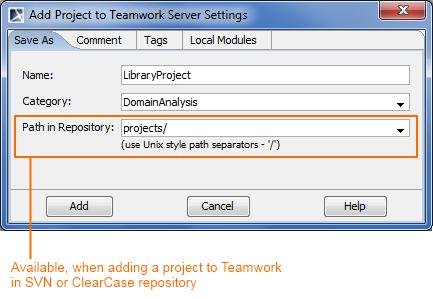 Working with Teamwork Projects This section provides step-by-step instructions on how to add a non-teamwork project to Teamwork Server.