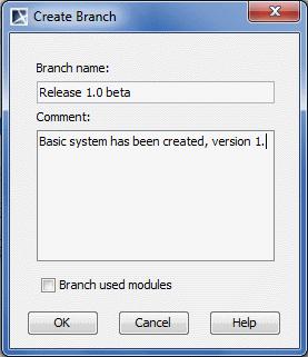 Select the project version from which a branch will be derived. 5.