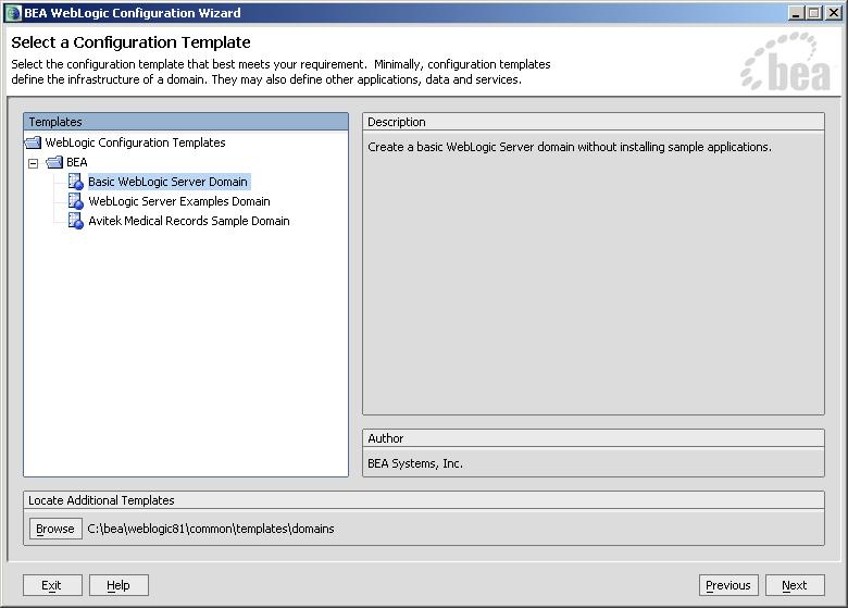 3 From the Configuration Template window, select only