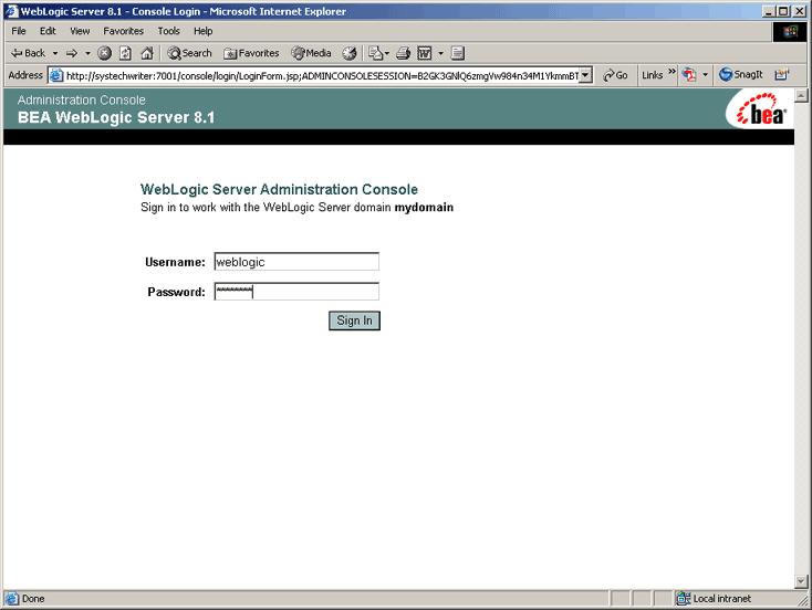 5 Replace the default Username and Password with the values you specified in Step 9 on page 2-11. Click Sign In.