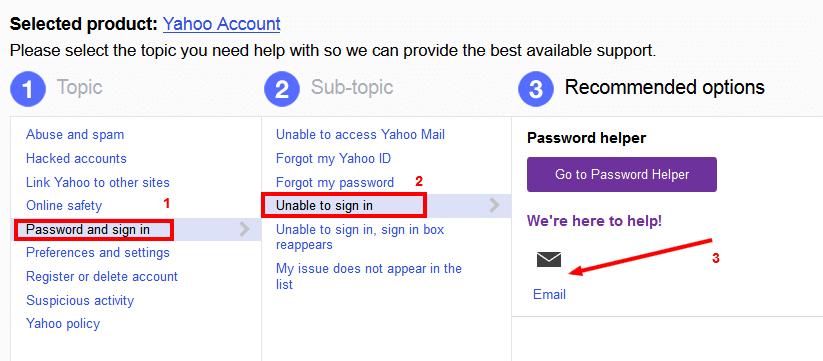 This is the only way that you can contact Yahoo to inform them about your problem with your account.
