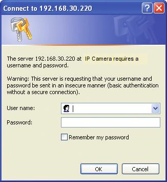 Enter the IP address or host name of the network camera in the Location/Address field of your browser. 3.