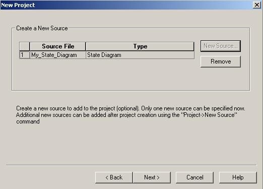 This will open the New Source Dialog box again for