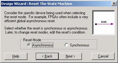 Select Asynchronous Reset, then hit Next.