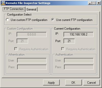 Open the Remote File Inspector settings dialog by clicking the Remote File Inspector settings button on the Telnet Console view's toolbar.