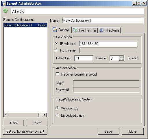 To create a new remote configuration, select Digi Addins > Target Administrator.