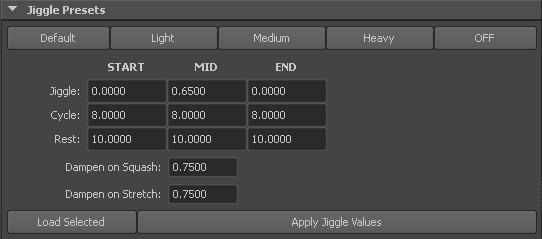 three movers, you can also directly set specific Jiggle values on the yellow movers.