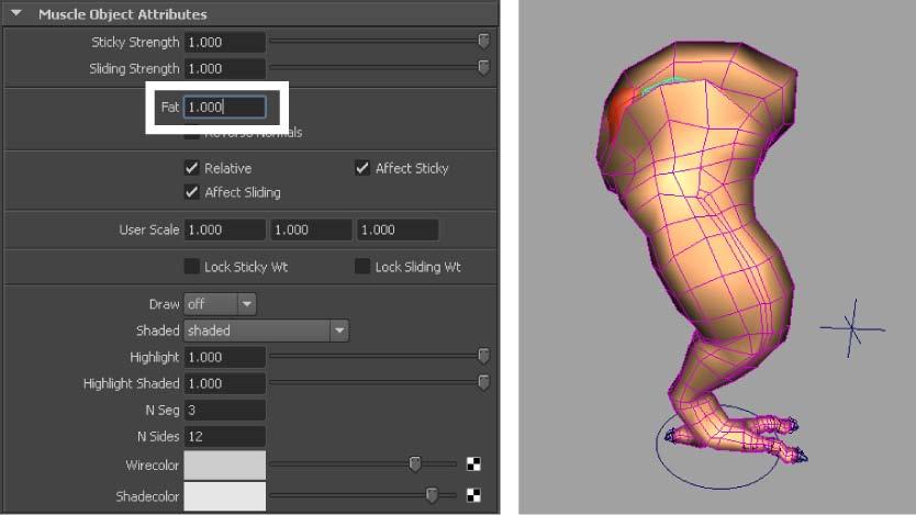 To define an offset from the skin mesh to the bone blade 1 Select the bone blade object.
