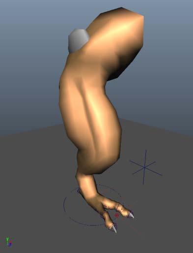2 In the Display Layer Editor, turn off the lyrskin and lyrlights layers to hide the skin and view the underlying rig.