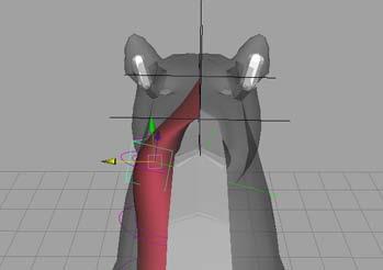 5 Using the Move tool, adjust the position of the top part of the neck muscle so it goes around (instead of through) the cervical joint.