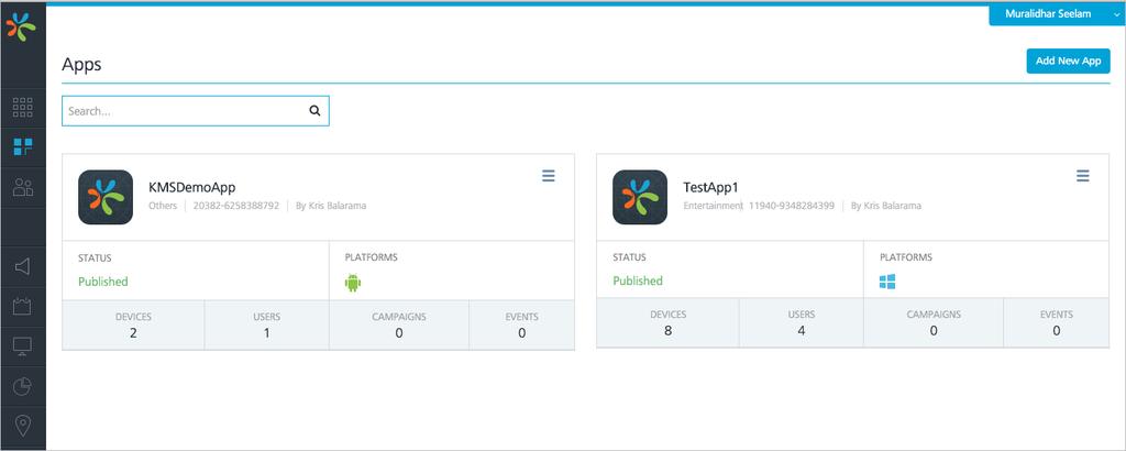 6. Configuring the Engagement Demo Application Using the MobileFabric Engagement Services Console 3.